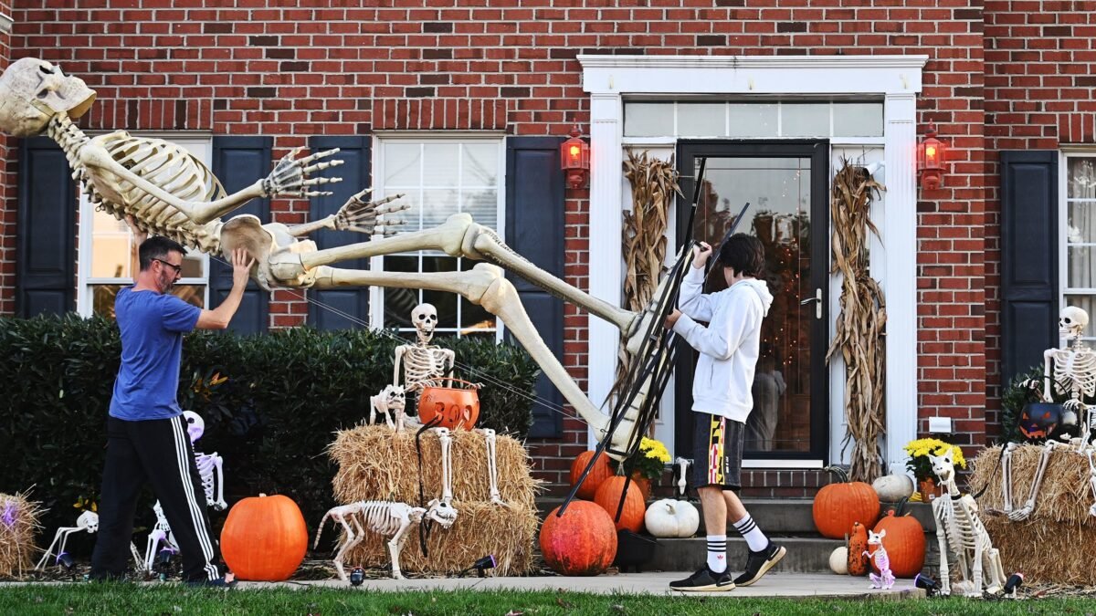 Giant Skeleton Decoration The Spooky Statement Piece of the Season giant skeleton decoration